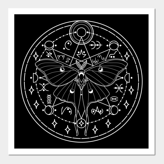 Luna Moth Moon Glyphs
